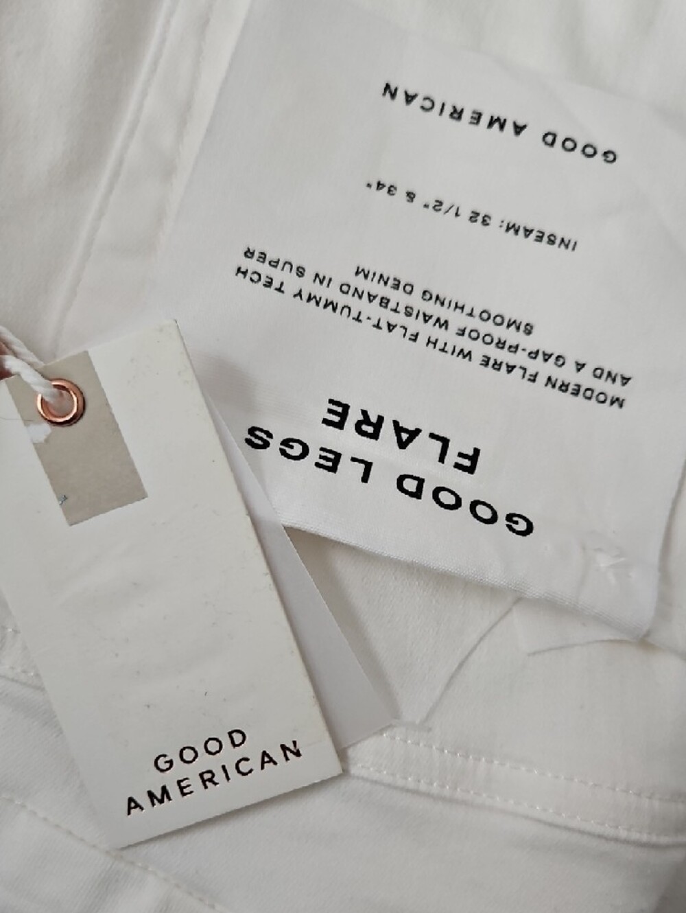Good American White Flare Jeans - High Rise Wide Leg - Picture 11 of 11
